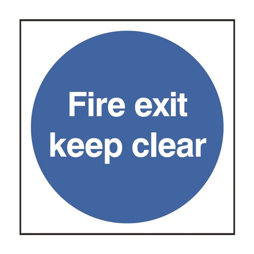 Picture of Fire Exit Keep Clear Circular Sign